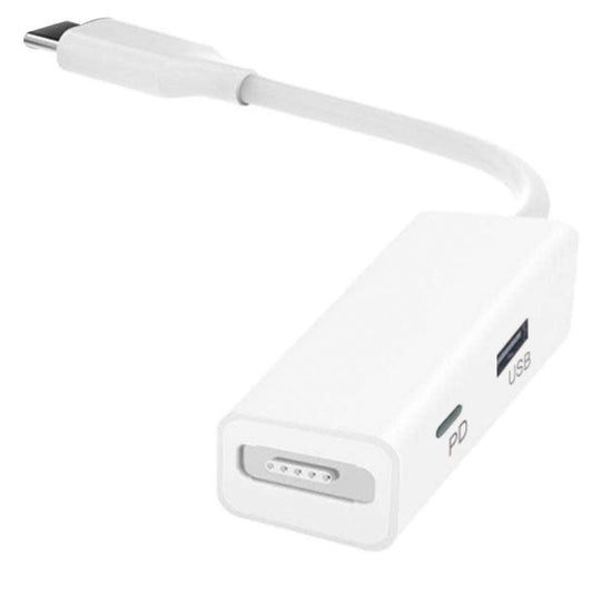 3 in 1 MagSafe 1 / 2 + PD Port + USB to USB-C / Type-C Converter Adapter (White) by buy2fix