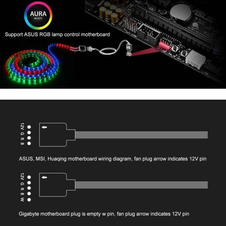 3 Pin 5V 1 to 3 Motherboard AURA RGB PC Cooling Extension Cable for Asus (Black) by buy2fix