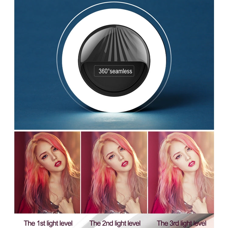 RK34 Rechargeable Beauty Selfie Light Selfie Clip Flash Fill Light (Black) by buy2fix