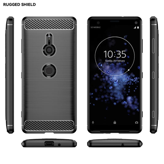 Brushed Texture Carbon Fiber Shockproof TPU Case for Sony Xperia XZ3(Black) by buy2fix