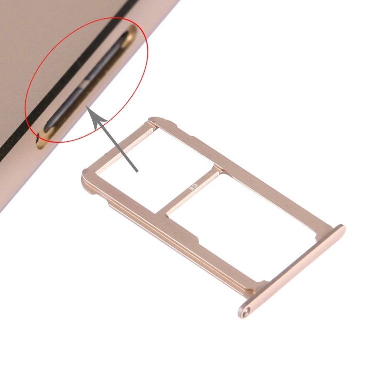For Huawei Honor V8 Nano SIM + Micro SD / Nano SIM Card Tray(Gold) by buy2fix