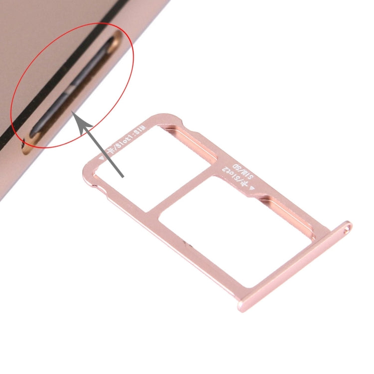 For Huawei Honor V8 Nano SIM + Micro SD / Nano SIM Card Tray(Rose Gold) by buy2fix