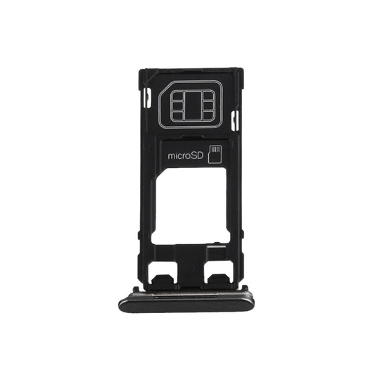 SIM Card Tray + Micro SD Card Tray + Card Slot Port Dust Plug for Sony Xperia X (Single SIM Version)(Graphite Black) by buy2fix