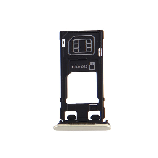SIM Card Tray + Micro SD Card Tray + Card Slot Port Dust Plug for Sony Xperia X (Single SIM Version)(Lime Gold) by buy2fix