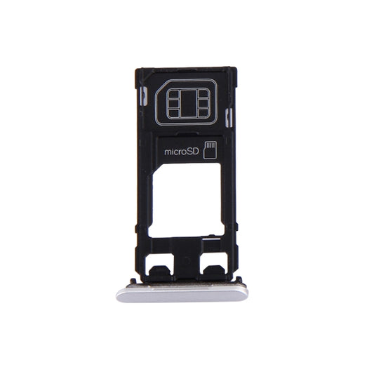 SIM Card Tray + Micro SD Card Tray + Card Slot Port Dust Plug for Sony Xperia X (Single SIM Version)(White) by buy2fix