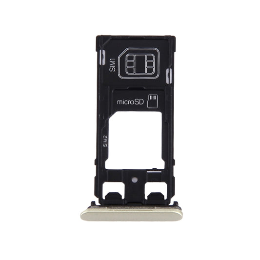 SIM Card Tray + Micro SD / SIM Card Tray + Card Slot Port Dust Plug for Sony Xperia X (Dual SIM Version)(Lime Gold) by buy2fix