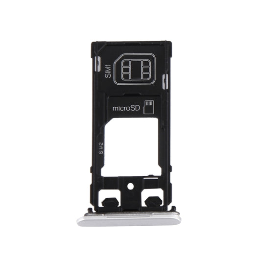 SIM Card Tray + Micro SD / SIM Card Tray + Card Slot Port Dust Plug for Sony Xperia X (Dual SIM Version)(White) by buy2fix