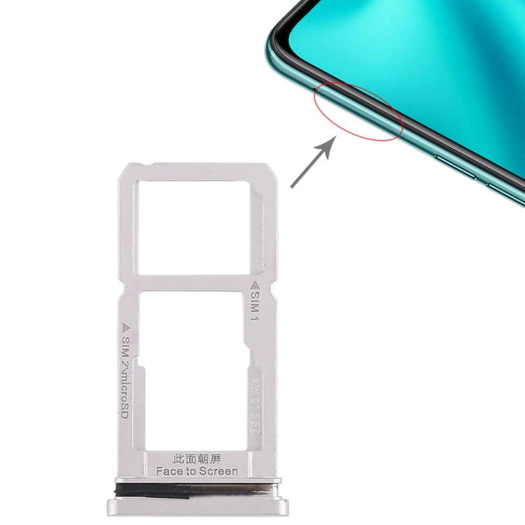 For OPPO R15 SIM Card Tray + SIM Card Tray / Micro SD Card Tray (Silver) by buy2fix