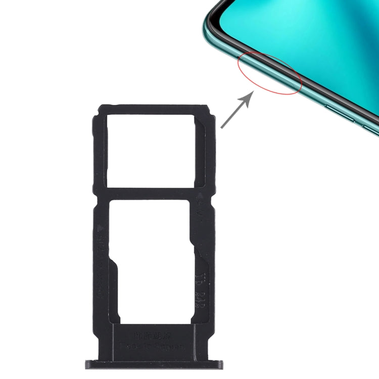 For OPPO R11 Plus SIM Card Tray + SIM Card Tray / Micro SD Card Tray (Black) by buy2fix