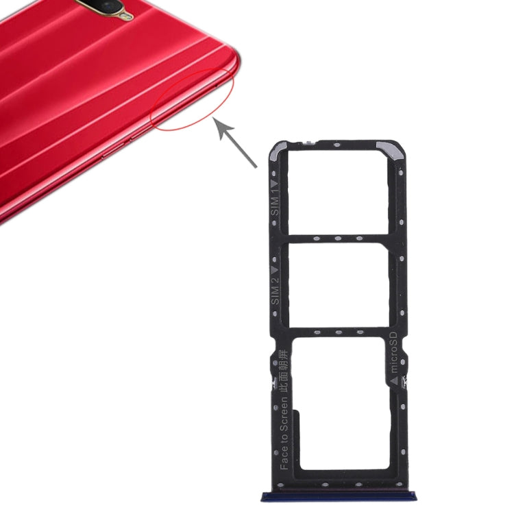 For OPPO K1 2 x SIM Card Tray + Micro SD Card Tray (Blue) by buy2fix