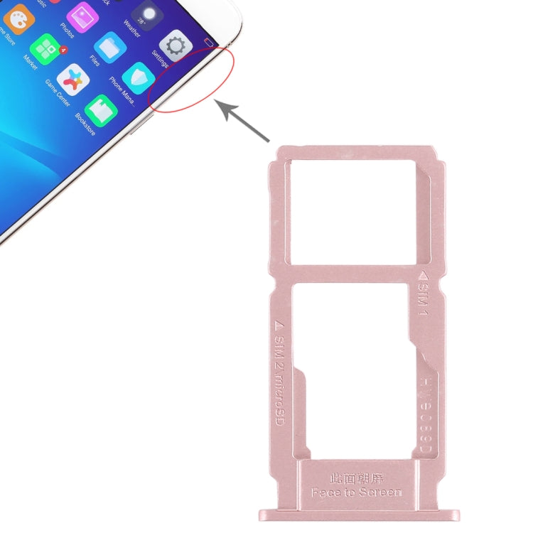 For OPPO R11 SIM Card Tray + SIM Card Tray / Micro SD Card Tray (Rose Gold) by buy2fix
