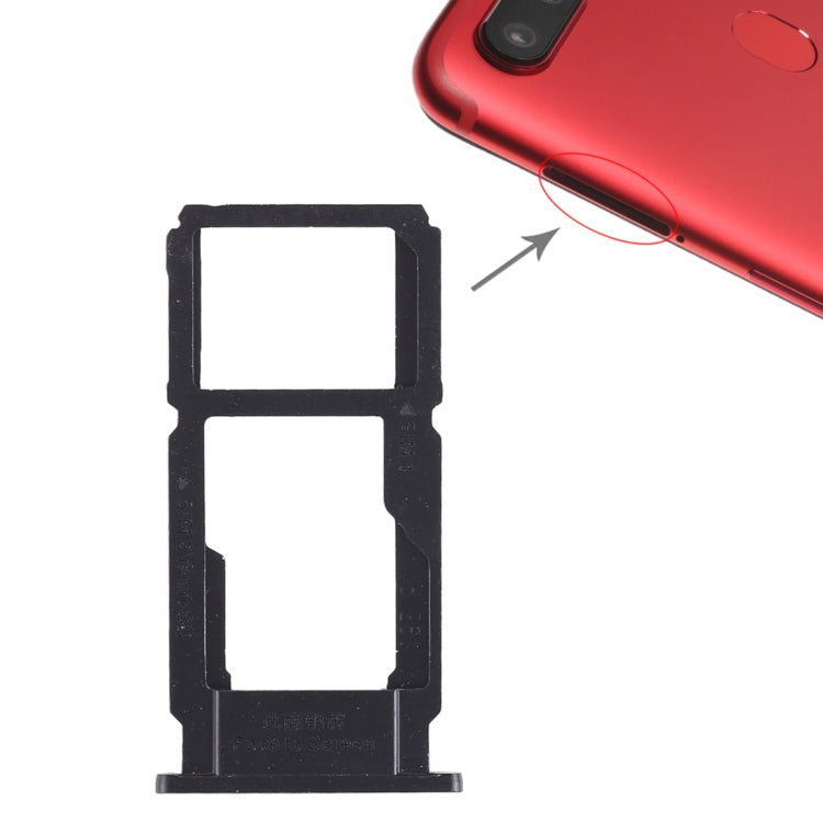 For OPPO R11s SIM Card Tray + SIM Card Tray / Micro SD Card Tray (Black) by buy2fix