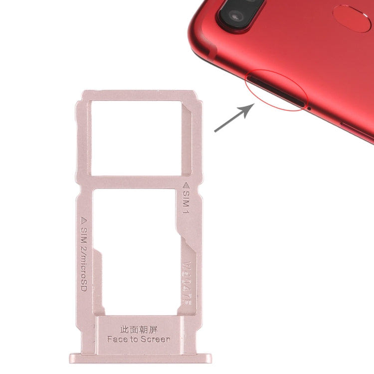 For OPPO R11s SIM Card Tray + SIM Card Tray / Micro SD Card Tray (Rose Gold) by buy2fix