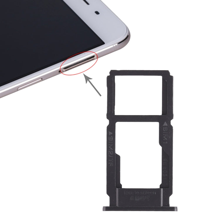For OPPO R9sk SIM Card Tray + SIM Card Tray / Micro SD Card Tray (Black) by buy2fix