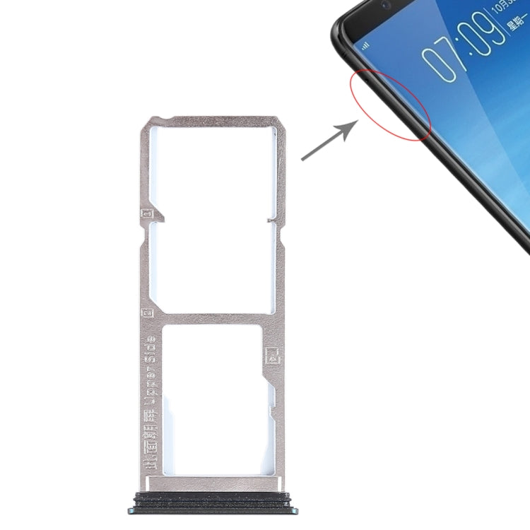 For Vivo Y75 2 x SIM Card Tray + Micro SD Card Tray (Black) by buy2fix