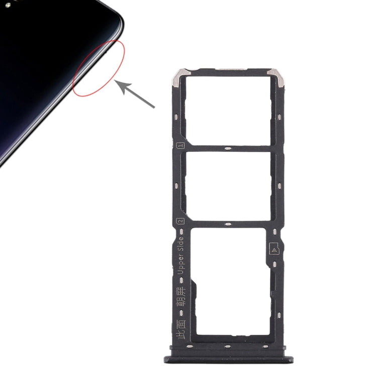 For Vivo Y97 2 x SIM Card Tray + Micro SD Card Tray (Black) by buy2fix