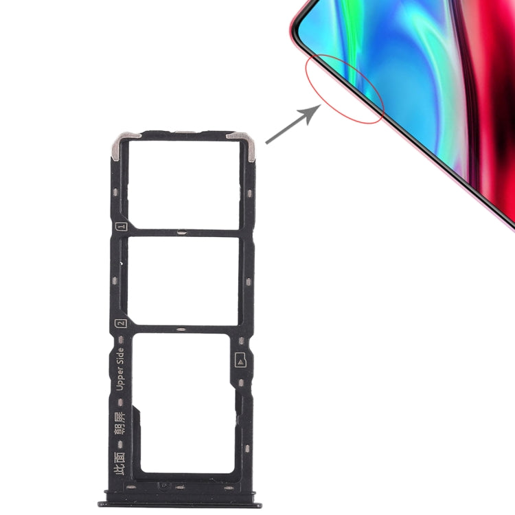 For Vivo Y93 2 x SIM Card Tray + Micro SD Card Tray (Black) by buy2fix
