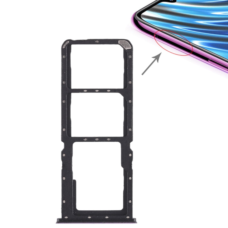 For OPPO A7x / F9 / F9 Pro / Realme 2 Pro 2 x SIM Card Tray + Micro SD Card Tray (Purple) by buy2fix