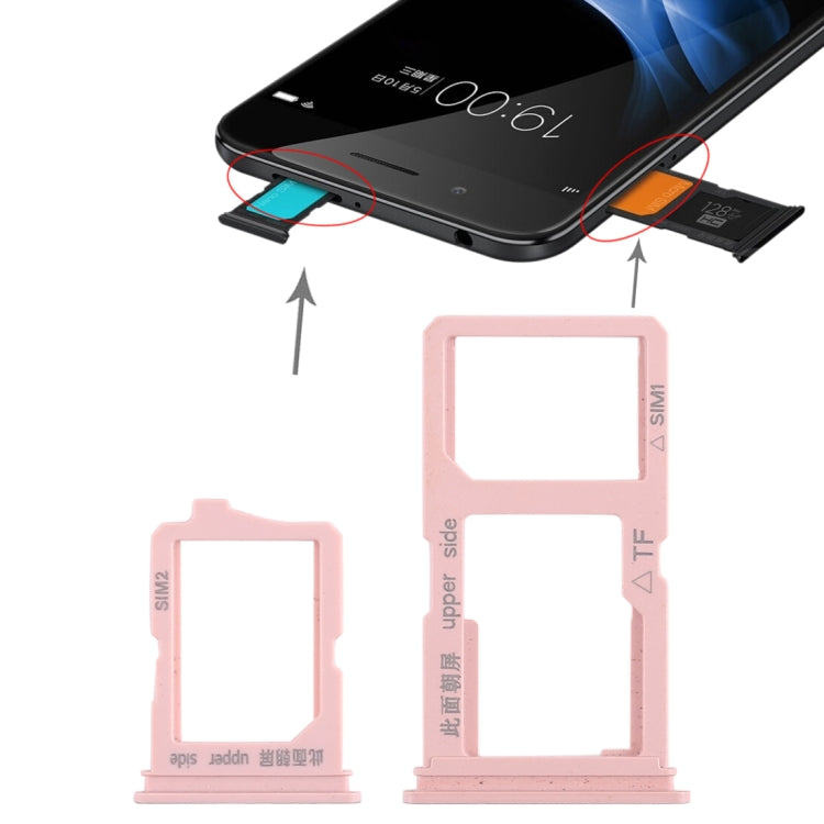 For Vivo Y66 2 x SIM Card Tray + Micro SD Card Tray (Rose Gold) by buy2fix