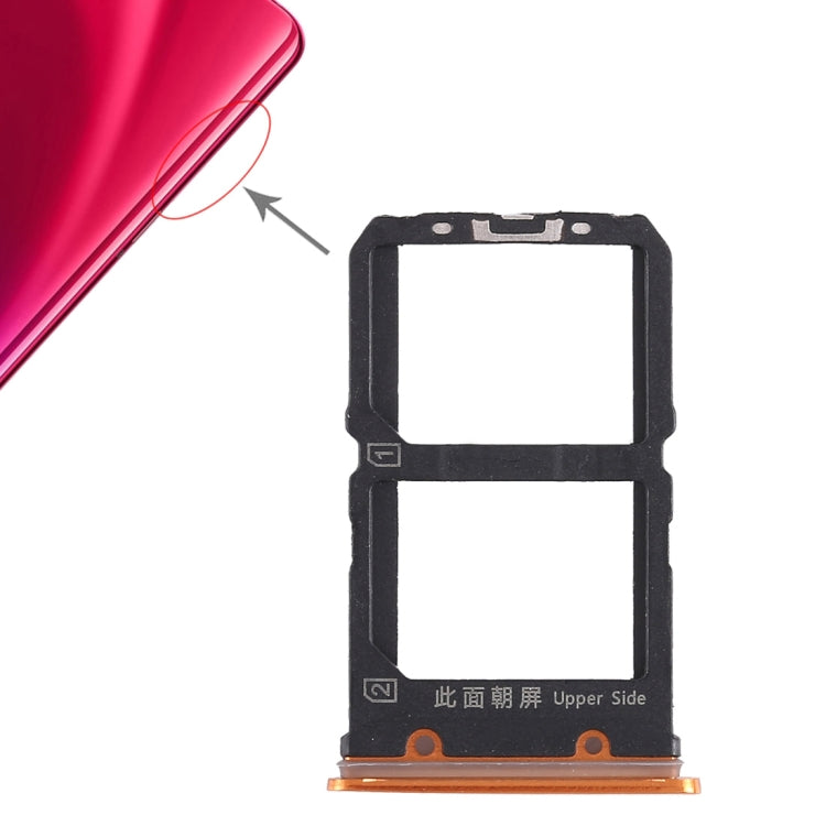 For Vivo X23 2 x SIM Card Tray (Orange) by buy2fix