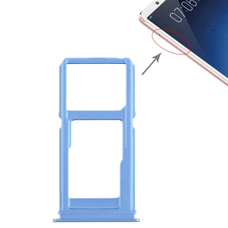 For Vivo X20 SIM Card Tray + SIM Card Tray / Micro SD Card Tray (Blue) by buy2fix