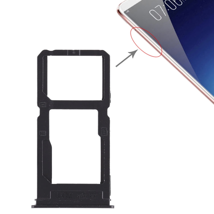 For Vivo X20 Plus SIM Card Tray + SIM Card Tray / Micro SD Card Tray (Black) by buy2fix