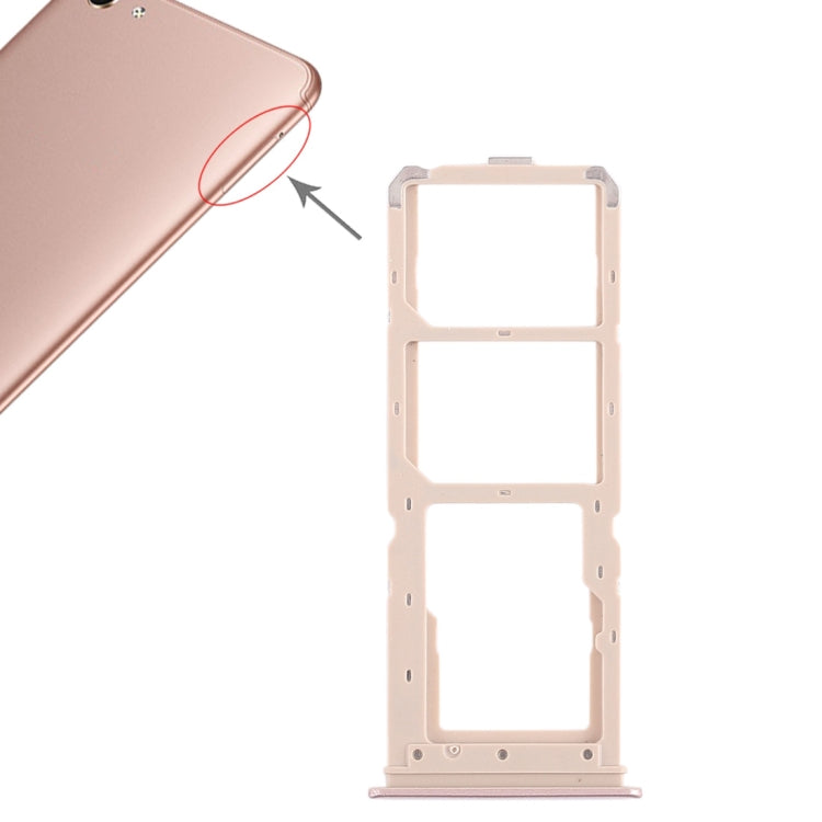 For Vivo Y71 2 x SIM Card Tray + Micro SD Card Tray (Rose Gold) by buy2fix