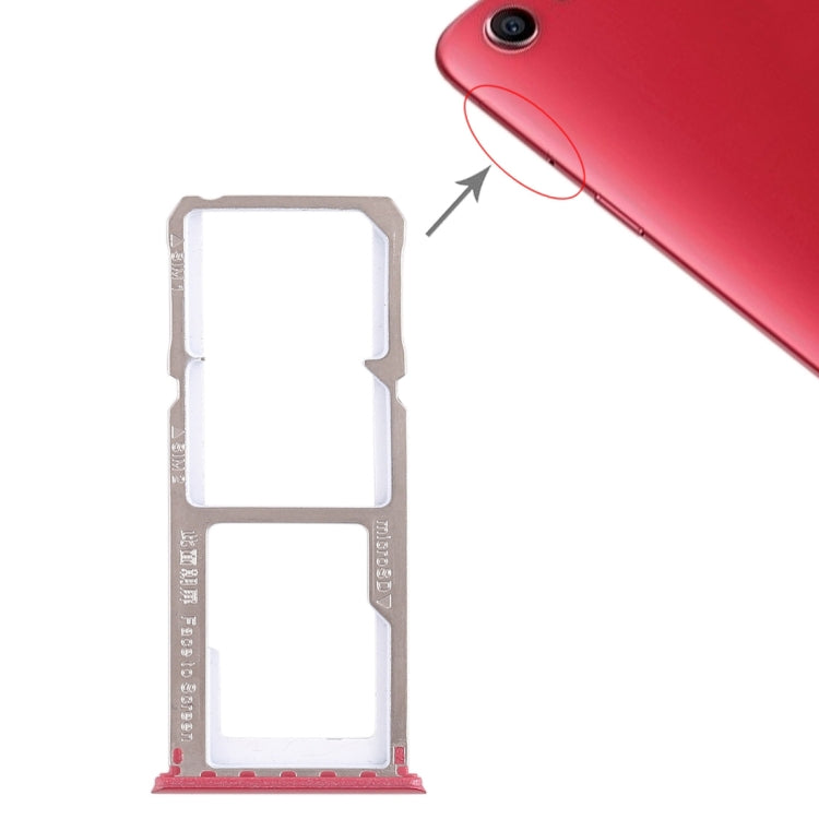 For OPPO A1 2 x SIM Card Tray + Micro SD Card Tray (Red) by buy2fix