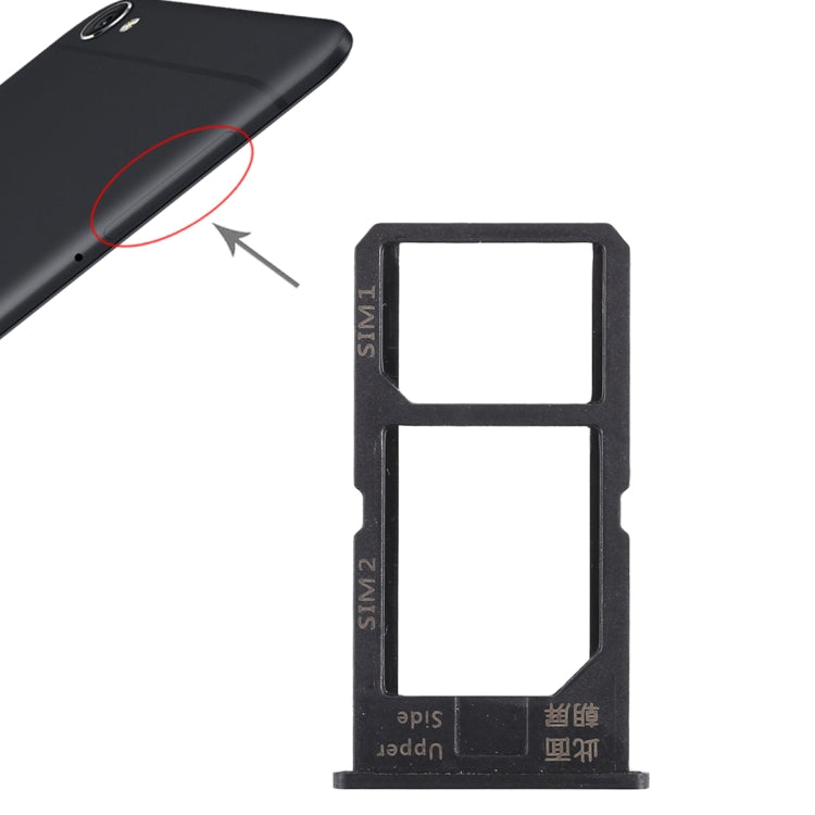 For Vivo Y55 2 x SIM Card Tray (Black) by buy2fix