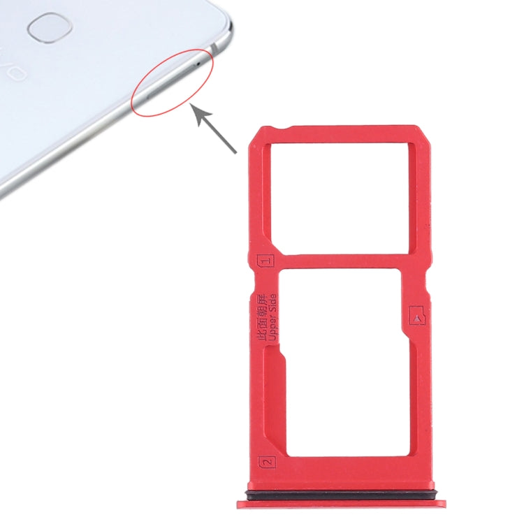 For Vivo X21i SIM Card Tray + SIM Card Tray / Micro SD Card Tray (Red) by buy2fix