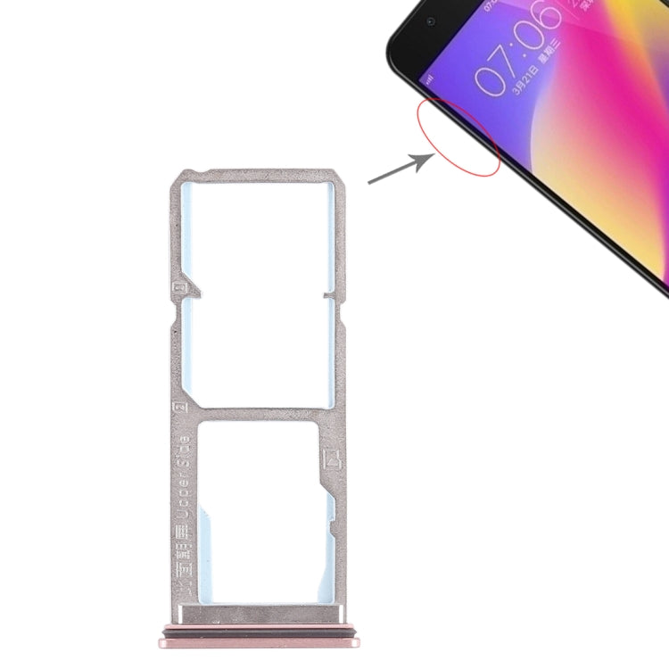 For Vivo Y69 2 x SIM Card Tray + Micro SD Card Tray (Rose Gold) by buy2fix