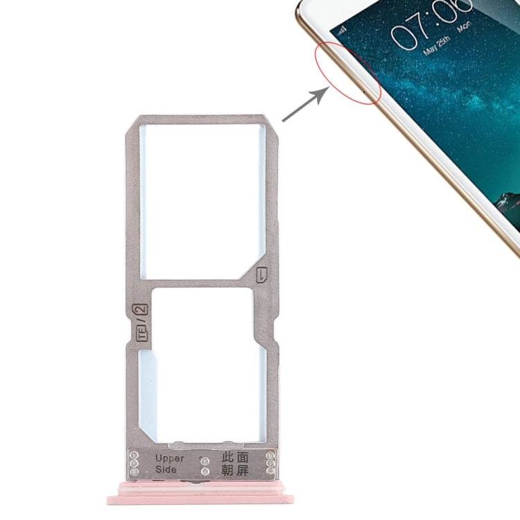 For Vivo Y67 SIM Card Tray + SIM Card Tray / Micro SD Card Tray (Rose Gold) by buy2fix