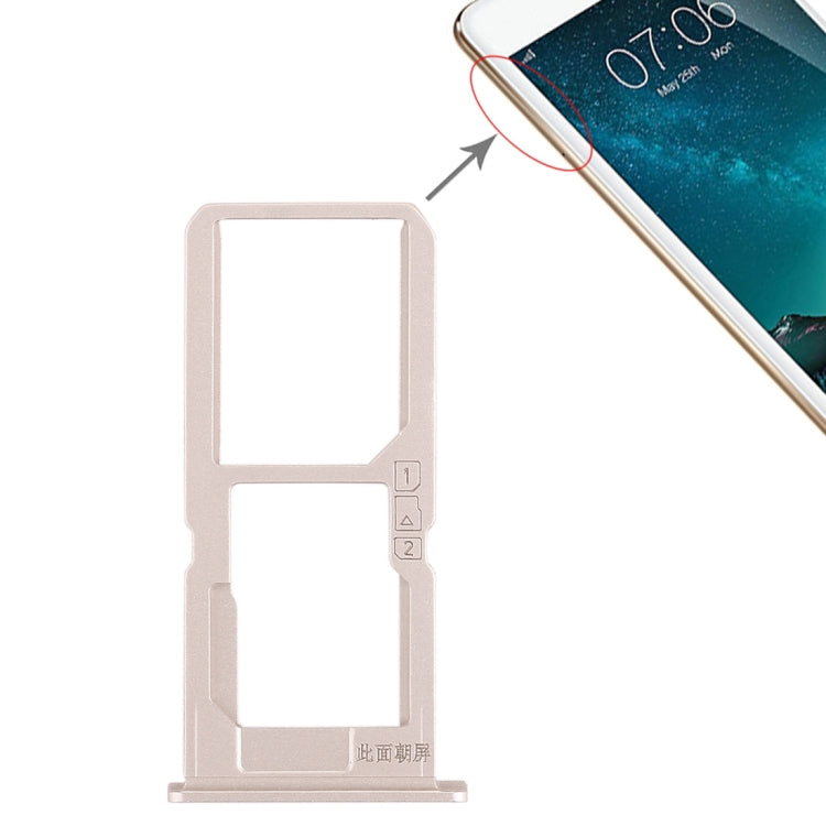 For Vivo V3Max SIM Card Tray + SIM Card Tray / Micro SD Card Tray (Gold) by buy2fix