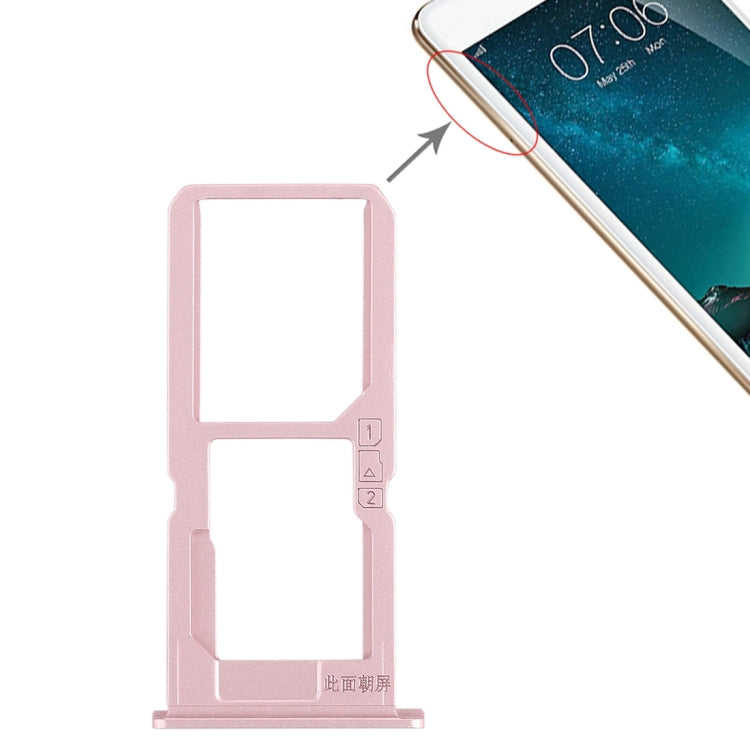 For Vivo V3Max SIM Card Tray + SIM Card Tray / Micro SD Card Tray (Rose Gold) by buy2fix