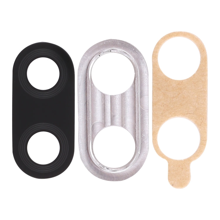 For Huawei Nova 3 10pcs Back Camera Bezel with Lens Cover & Adhesive (Silver) by buy2fix