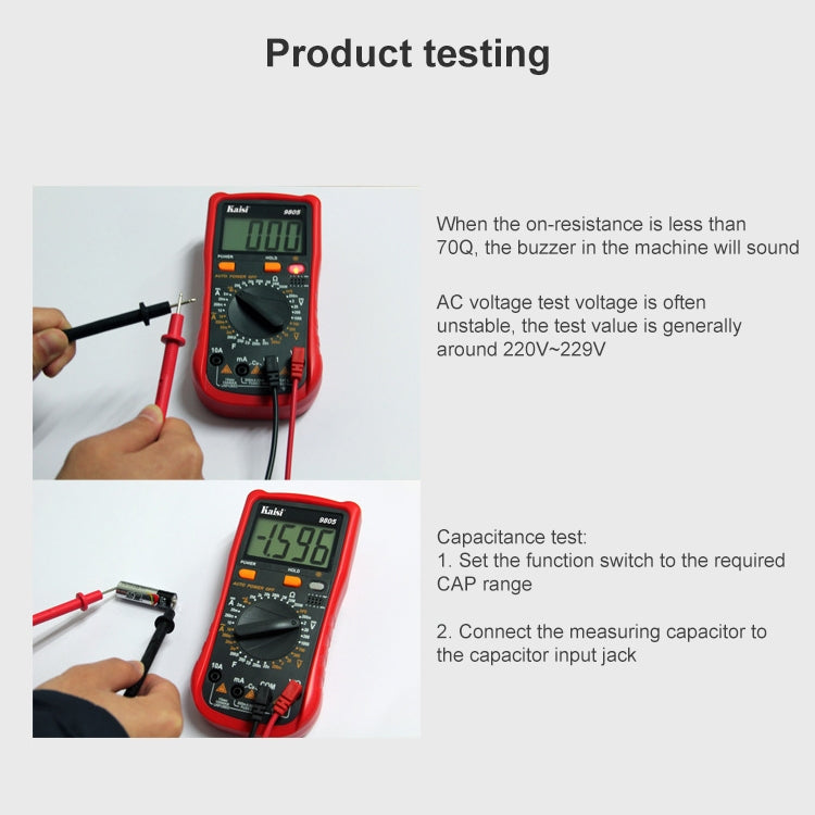 Kaisi 9805 Anti-burning Multifunctional Digital Universal Multimeter Auto-Range Digital Multimeter by Kaisi