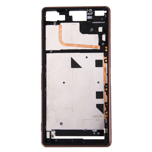 Single SIM Front Housing LCD Frame Bezel for Sony Xperia Z3(Brown) by buy2fix