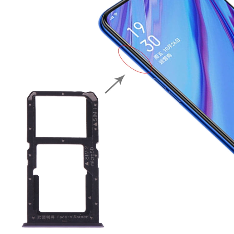 For OPPO A9 SIM Card Tray + SIM Card / Micro SD Card (Blue) by buy2fix