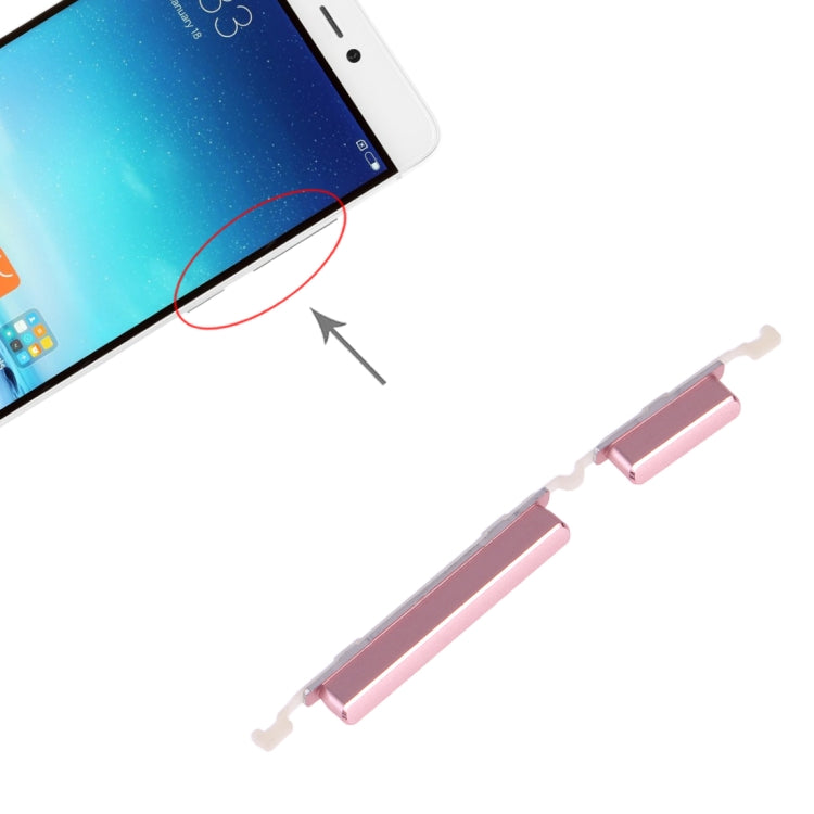 Power Button and Volume Control Button for Xiaomi Mi 5s(Pink) by buy2fix