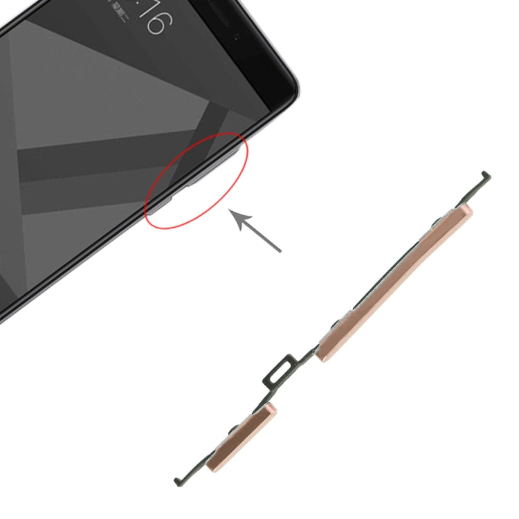 Power Button and Volume Control Button for Xiaomi Redmi Note 4X(Gold) by buy2fix