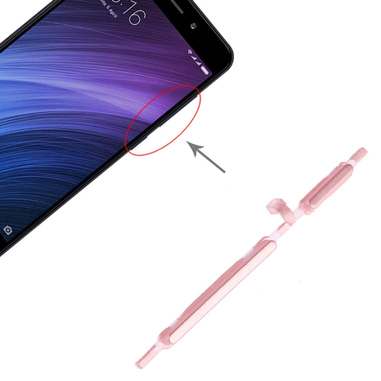 Power Button and Volume Control Button for Xiaomi Redmi 4A(Pink) by buy2fix