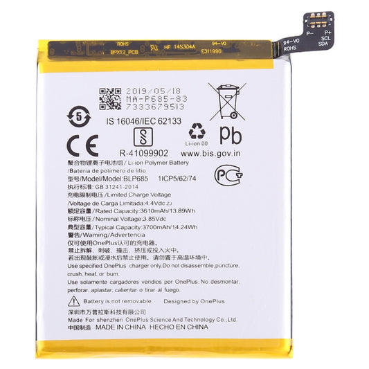 3610mAh BLP685 for OnePlus 6T Li-Polymer Battery by buy2fix
