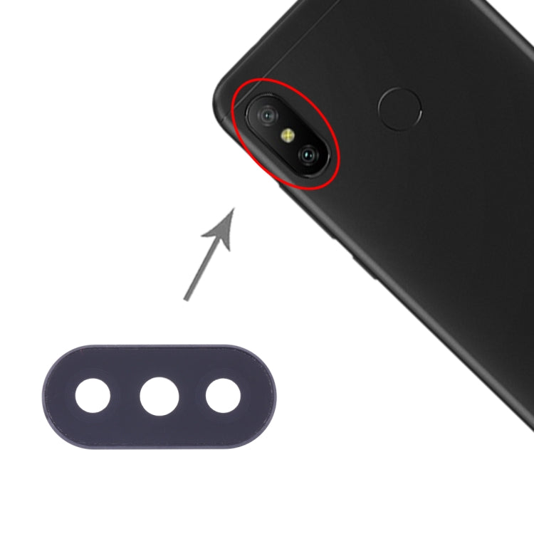 10 PCS Camera Lens Cover for Xiaomi Redmi 6 Pro / MI A2 Lite(Black) by buy2fix