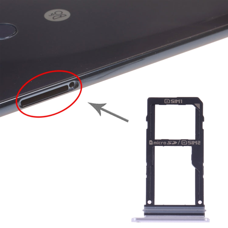 SIM Card Tray + SIM Card Tray / Micro SD Card Tray for LG V30 VS996 LS998U H933 LS998U (Silver) by buy2fix