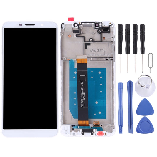 OEM LCD Screen for Huawei Y5 Prime (2018) Digitizer Full Assembly with Frame (White) by buy2fix