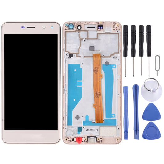 OEM LCD Screen for Huawei Y5 (2017) Digitizer Full Assembly with Frame (Gold) by buy2fix