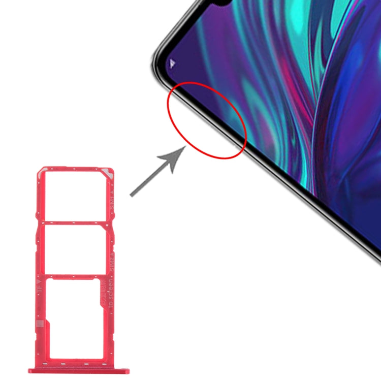 SIM Card Tray + SIM Card Tray + Micro SD Card Tray for Huawei Y7 (2019) / Y7 Pro (2019) / Y7 Prime (2019) (Red) by buy2fix
