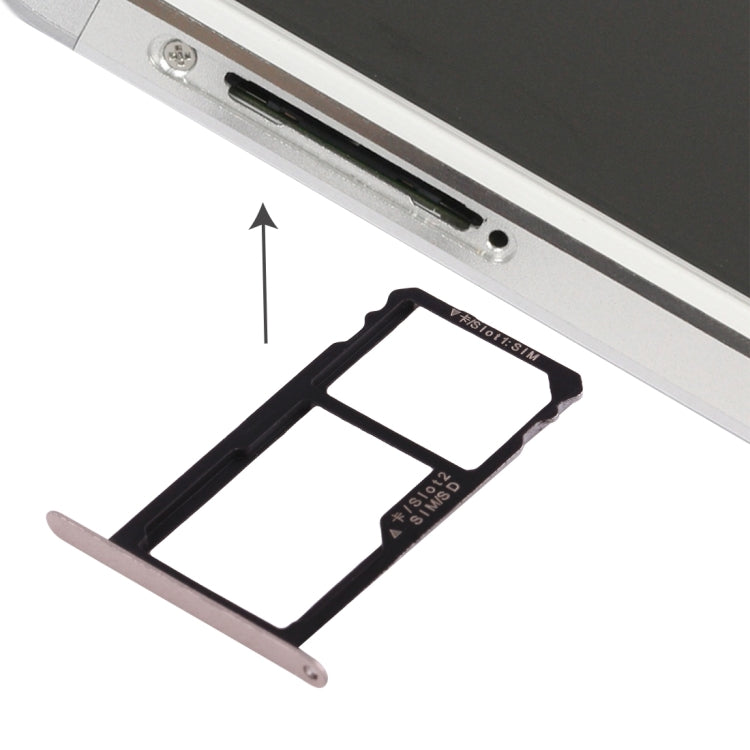 For Huawei Honor 7 Nano SIM Card Tray + Nano SIM / Micro SD Card Tray (Gold) by buy2fix