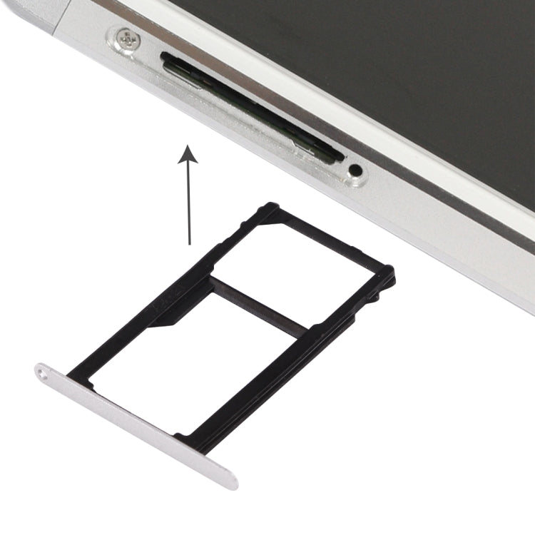 For Huawei Honor 7 Nano SIM Card Tray + Nano SIM / Micro SD Card Tray (Silver) by buy2fix