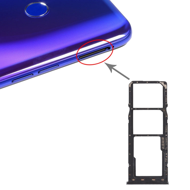 For OPPO Realme 3 Pro / Realme X Lite SIM Card Tray + SIM Card Tray + Micro SD Card Tray (Black) by buy2fix